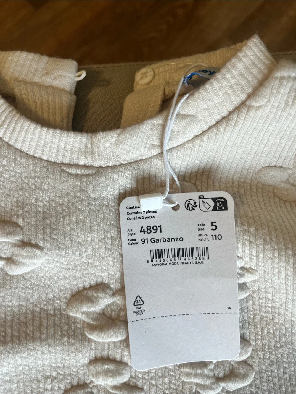Mayoral NWT Girls White Textured Flower Knit Sweatshirt & Pants